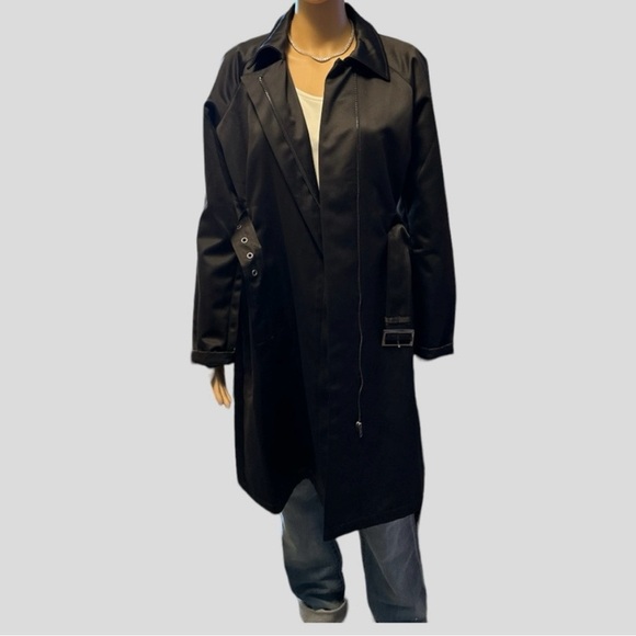 JustFab - Belted Satin 1/4 Length Trench Jacket - Picture 12 of 15